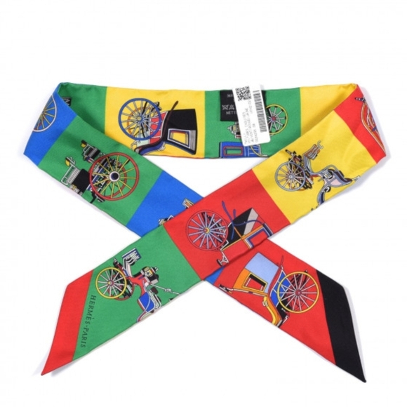 Hermes Colorful Carriage Design Scarf - Picture 2 of 10